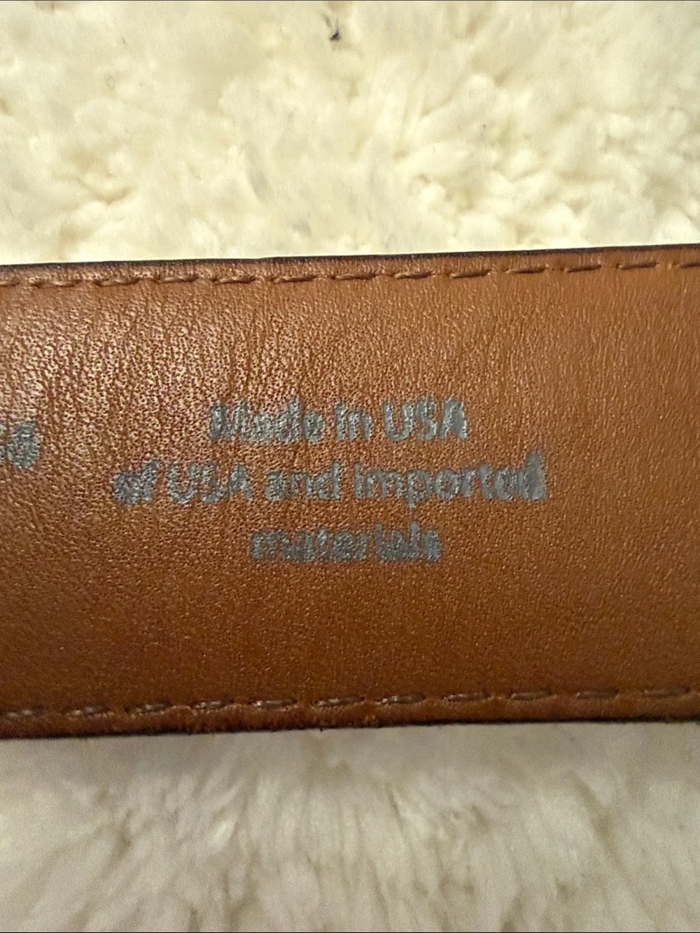 L.L. Bean Men’s Full Grain Leather Belt Size 42 Made in USA Brass Buckle